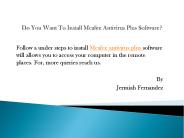 Do You Want To Install Mcafee Antivirus Plus Software?