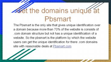 Get the domains unique at Pbsmart