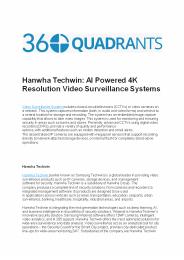 Hanwha Techwin: AI Powered 4K Resolution Video Surveillance Systems