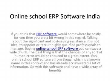 Online school ERP Software India
