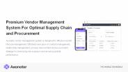 Axonator Vendor Management System | Scalable & Customizable