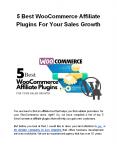 5 Best WooCommerce Affiliate Plugins For Your Sales Growth PowerPoint PPT Presentation