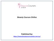 Beauty Courses Online