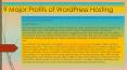 9 Major Profits of WordPress Hosting PowerPoint PPT Presentation