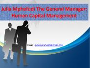Julia Mphafudi ~ Skills Development Human Capital Management