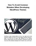 How To Avoid Common Mistakes When Developing WordPress Themes PowerPoint PPT Presentation