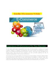 Benefits Of Ecommerce Website