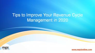 Tips to Improve Your Revenue Cycle Management in 2020