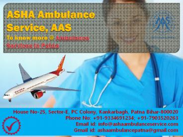 Choose Multiple ICU Setup Ambulance Services in Patna | AAS