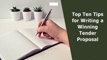 Top Ten Tips for Writing a Winning Tender Proposal