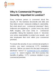 Why Is Commercial Property Security Important in London?