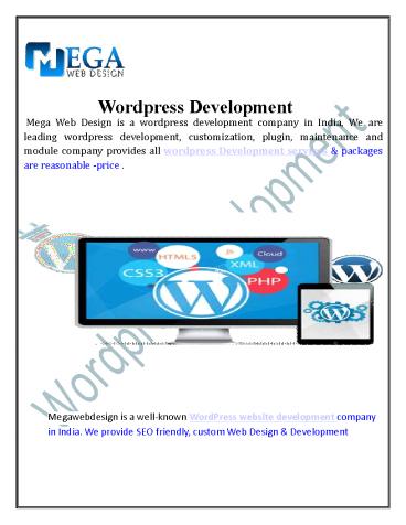 Get perfect wordpress Development Services in India-Mega Web Design