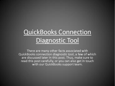 Free quickbooks connection diagnostic tool 4.0 download