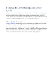 QuickBooks Script Error