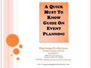 A Quick Must To Know Guide On Event Planning