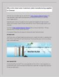 Who is the best water treatment plant manufacturing supplier in Chennai PowerPoint PPT Presentation