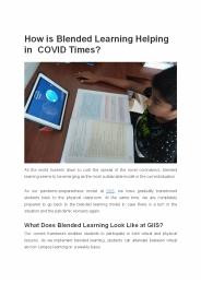 How is Blended Learning Helping in COVID Times?