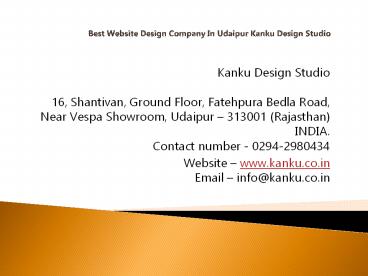 Best Website Design Company In Udaipur Kanku Design Studio