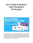 How To Build A WordPress Sales Page Being A Non-Designer PowerPoint PPT Presentation
