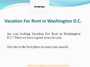 Vacation For Rent in Washington D.C.