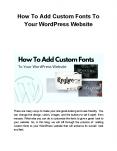 How To Add Custom Fonts To Your WordPress Website PowerPoint PPT Presentation