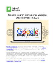 Google Search Console for Website Development in 2020