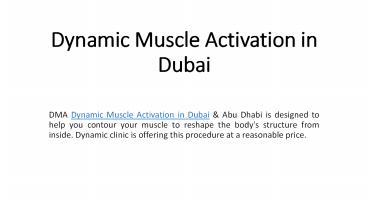 Dynamic Muscle Activation in Dubai