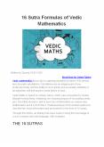 16 Sutra Formulas of Vedic Mathematics PowerPoint PPT Presentation