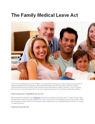 The Family Medical Leave Act