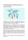 5 Multilingual SEO Best Practices to Follow in 2020 PowerPoint PPT Presentation