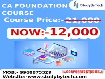 CA FOUNDATION FULL COURSE