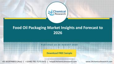 Food Oil Packaging Market Insights and Forecast to 2026