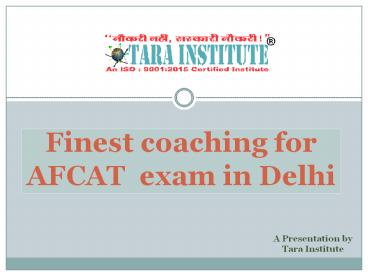 Finest coaching for AFCAT exam
