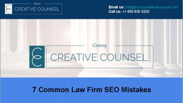7 Common-Law Firm SEO Mistakes