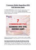7 Common Myths Regarding UPSC  Civil Services Exam PowerPoint PPT Presentation