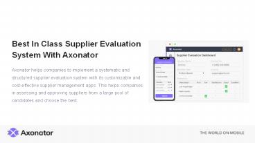 Customizable Supplier Evaluation System | Axonator