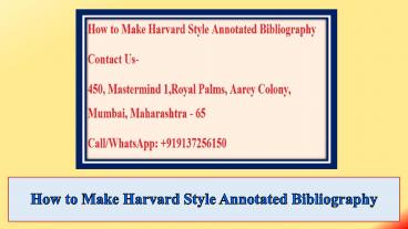 How to Make Harvard Style Annotated Bibliography