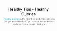Healthy Tips - Healthy Queries