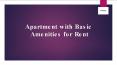 Apartment with Basic Amenities for Rent PowerPoint PPT Presentation