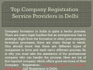 Top Company Registration Service Providers in Delhi