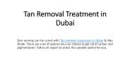 Tan Removal Treatment in Dubai