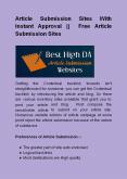 Article Submission Sites With Instant Approval ||  Free Article Submission Sites PowerPoint PPT Presentation