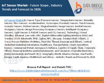 IoT Sensor Market– Future Scope , Industry Trends and Forecast to 2026 ...