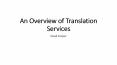 An Overview of Translation Services PowerPoint PPT Presentation