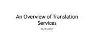An Overview of Translation Services