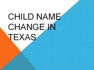 Child Name Change in Texas