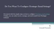 Do You Want To Configure Hostinger Email Settings?