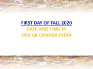 First Day of Fall 2020