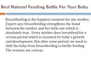 Best Natural Feeding Bottle For Your Baby