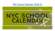 NYC DOE Public School Calendar 2020-21